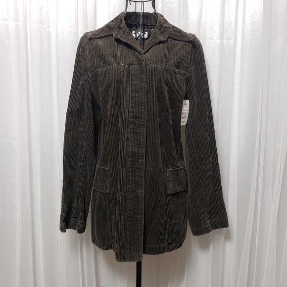 NWT Hennes Collection Olive Green Corduroy Shirt Jacket Sz EU34 - Picture 12 of 16